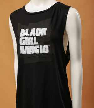 Black Girls Magic White Sleeveless Women Tee