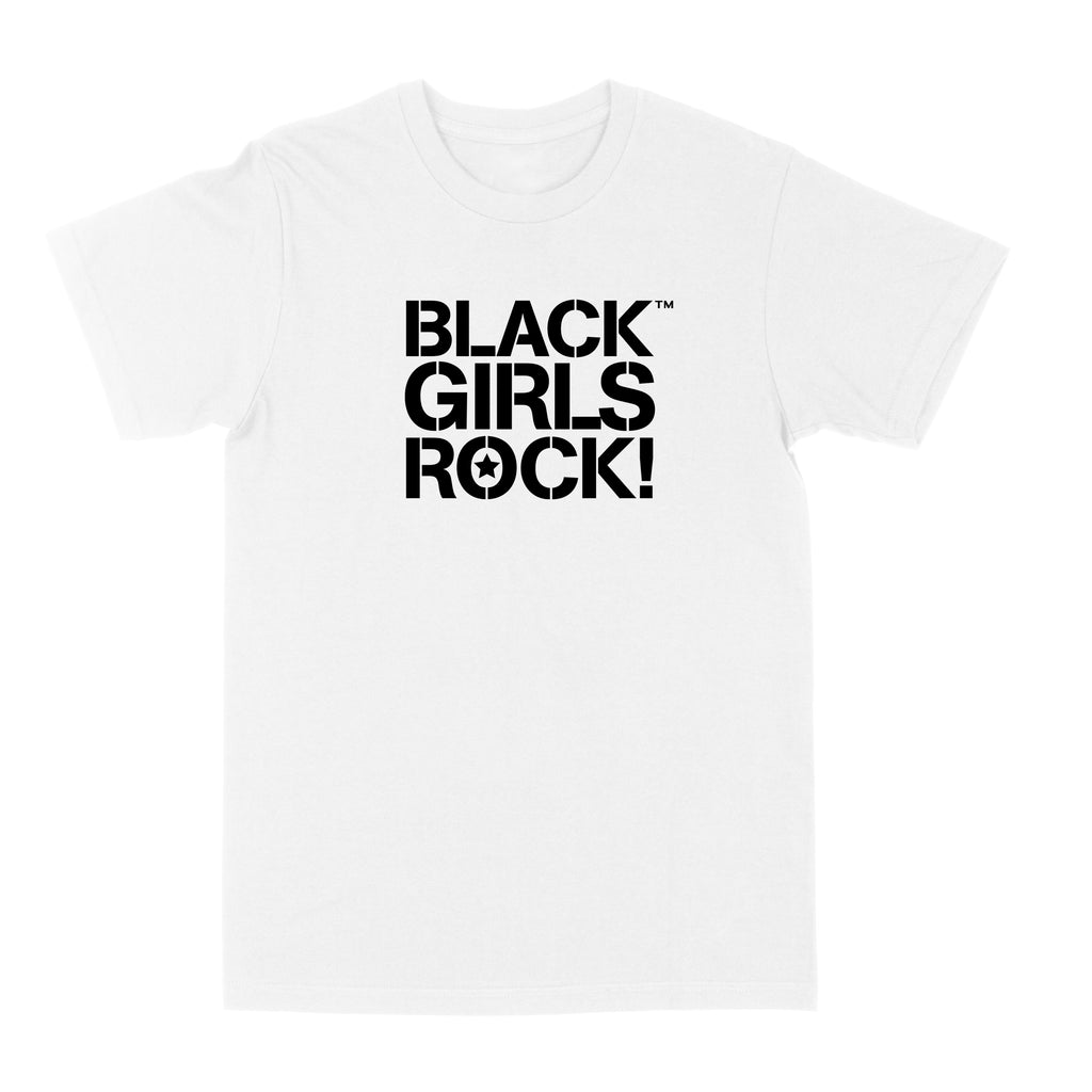 Black Girls Rock Stencil Logo "White" Tee