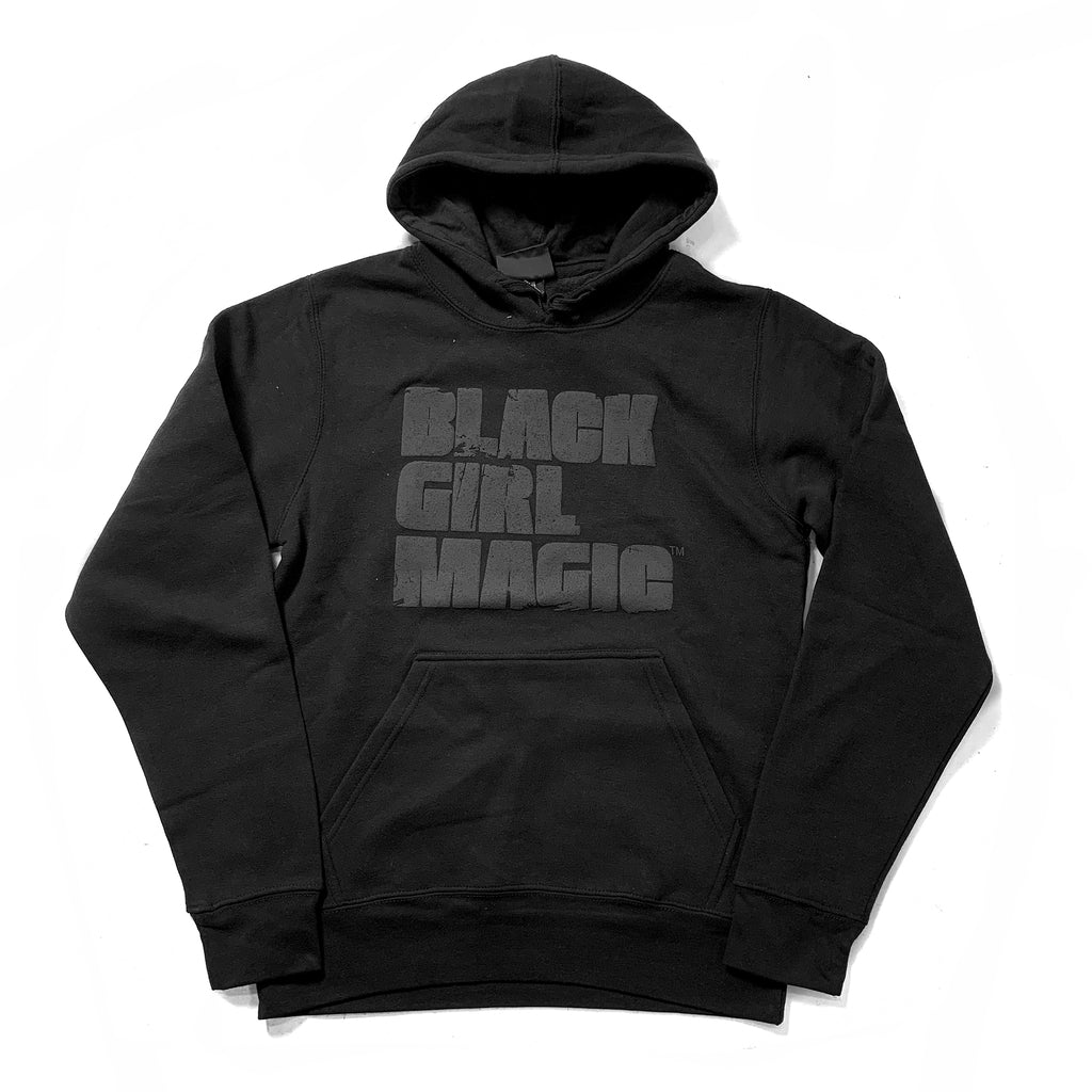 Black Girl Magic Black Puff Logo "Black" Hoodie